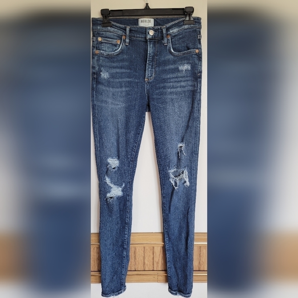 Agolde Sophie High Rise Distressed Skinny Jeans Size 28